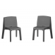 Q4 - Lote de 2 sillas de exterior Slide gris oscuro