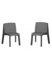 Q4 - Lot de 2 chaises d'extérieur gris foncé Slide