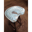 Used blue industrial stool