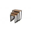 GIGOGNES - 3-teiliges Tischset aus Holz und Stahl