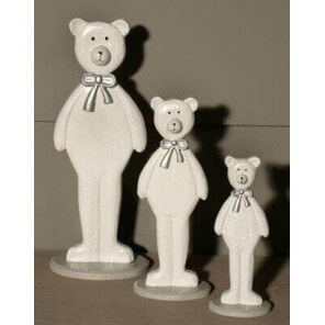 3 statuette di orso in legno 674