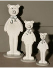 3 statuette di orso in legno