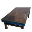 Vintage table with blue sides