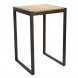 NEVADA - Tavolo quadrato 70 cm acciaio/legno massiccio chiaro