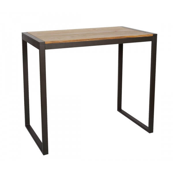 Table haute bois acier