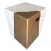 Concrete side table Gold/white