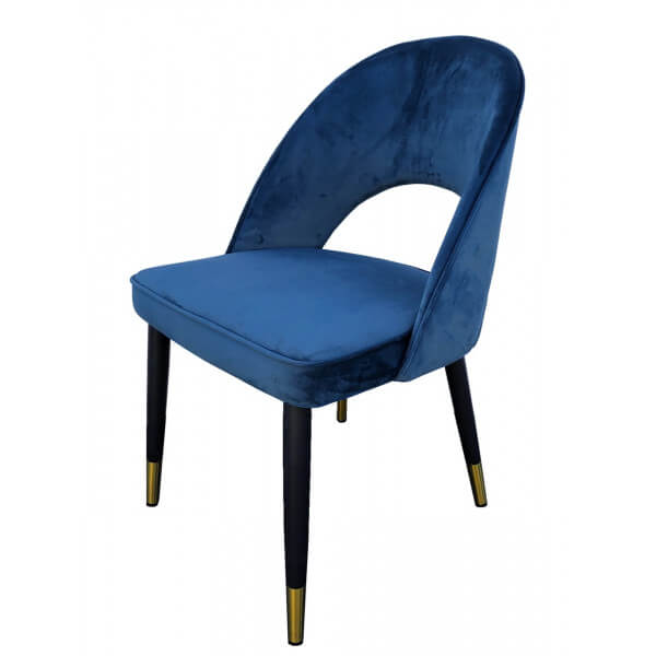 Chaise repas bleue profil