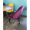 Chaise de repas velours violet