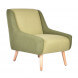 FLORIDE - Retro two-tone green velvet armchair